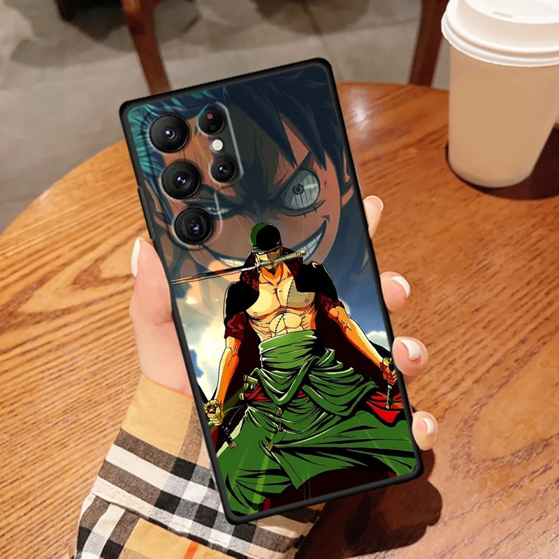Zoro аниме O-One P-Piece мультфильм для Samsung Galaxy S24 S23 S22 S21 S20 FE S10 S10E Plus Ultra Pro Lite 5G черный