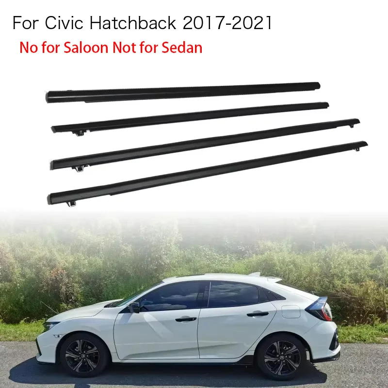 Фото Комплект из 4 уплотнителей для окон Honda Civic Hatchback 2017-2021 FK 10-го поколения, 5-дверный, для боковых дверей, номер детали 72950-TGGA01 №1