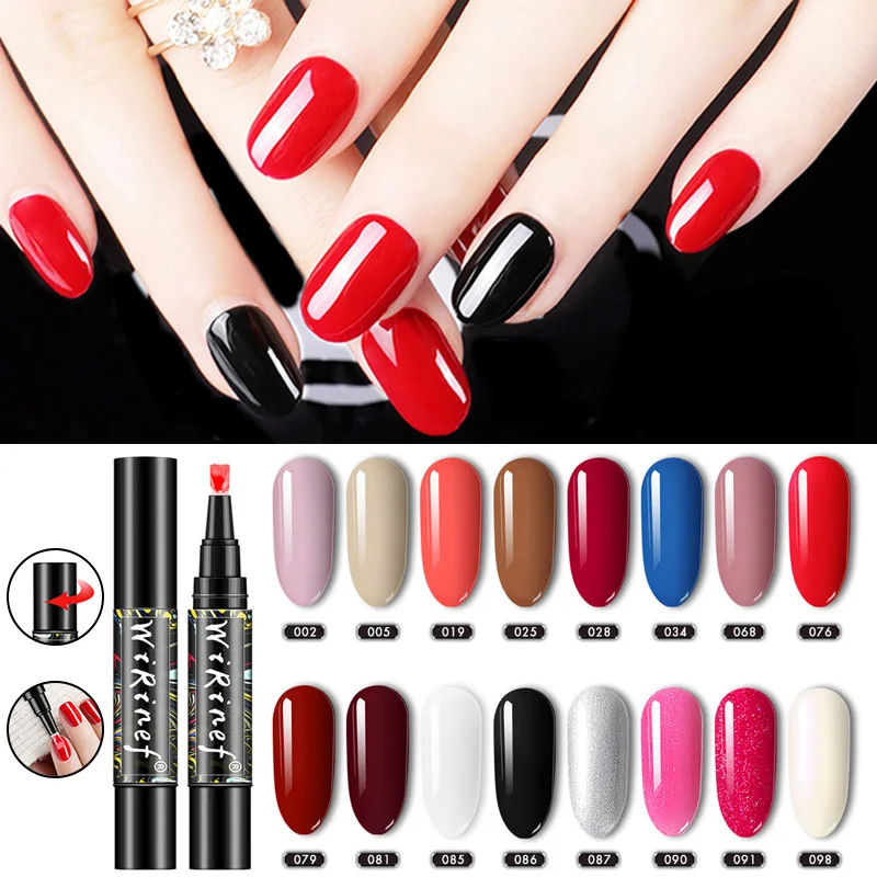 

3 In 1 Hybrid Base Coat Colorful Nail Polish Pen One Step Glue Nail Varnishes Gel Nail Art Beauty Manicure Accessories