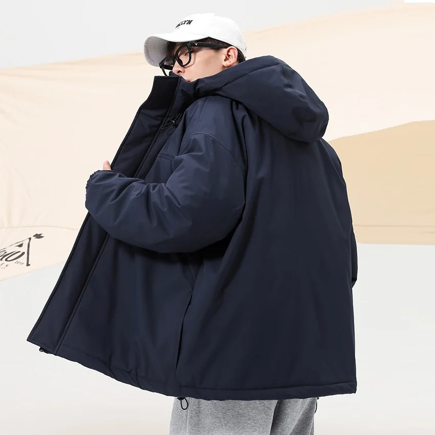 Couple Hooded Sweater Outdoor Sports Waterproof Jackets Loose Cotton Padded Jacket Winter Thickened Warm Coat Men Clothing