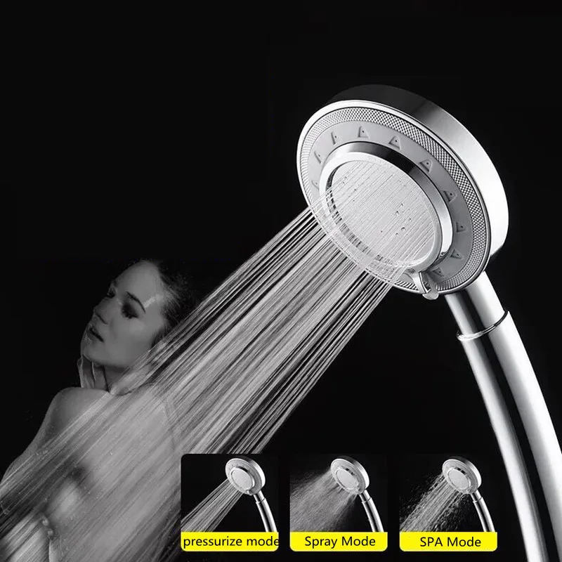 

3 Modes Shower Head Adjustable High Pressure Water Saving Shower Head Removable Bathroom Nozzle Sprayer SPA Shower Accessories