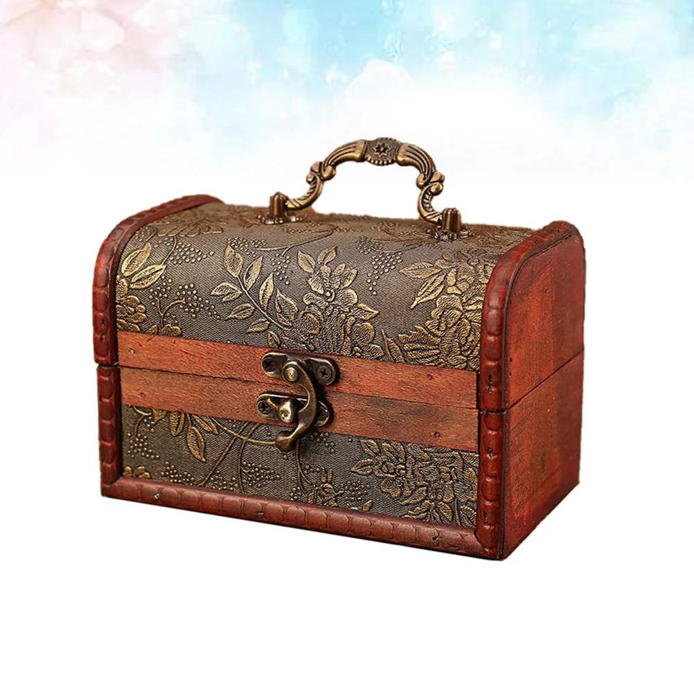 

Box Treasurestorage Woodenjewelry Boxes Pirate Wood Vintage Organizergifts Trunk Small Kids Decorative Desktop Oriental Stash