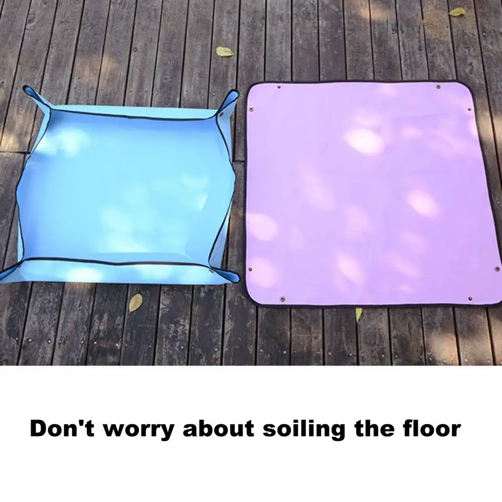 

Square Bright Color Snap Button Design Wear Resistant Gardening Mat Garden Supplies Plant Repotting Mats Flowerpot Mat