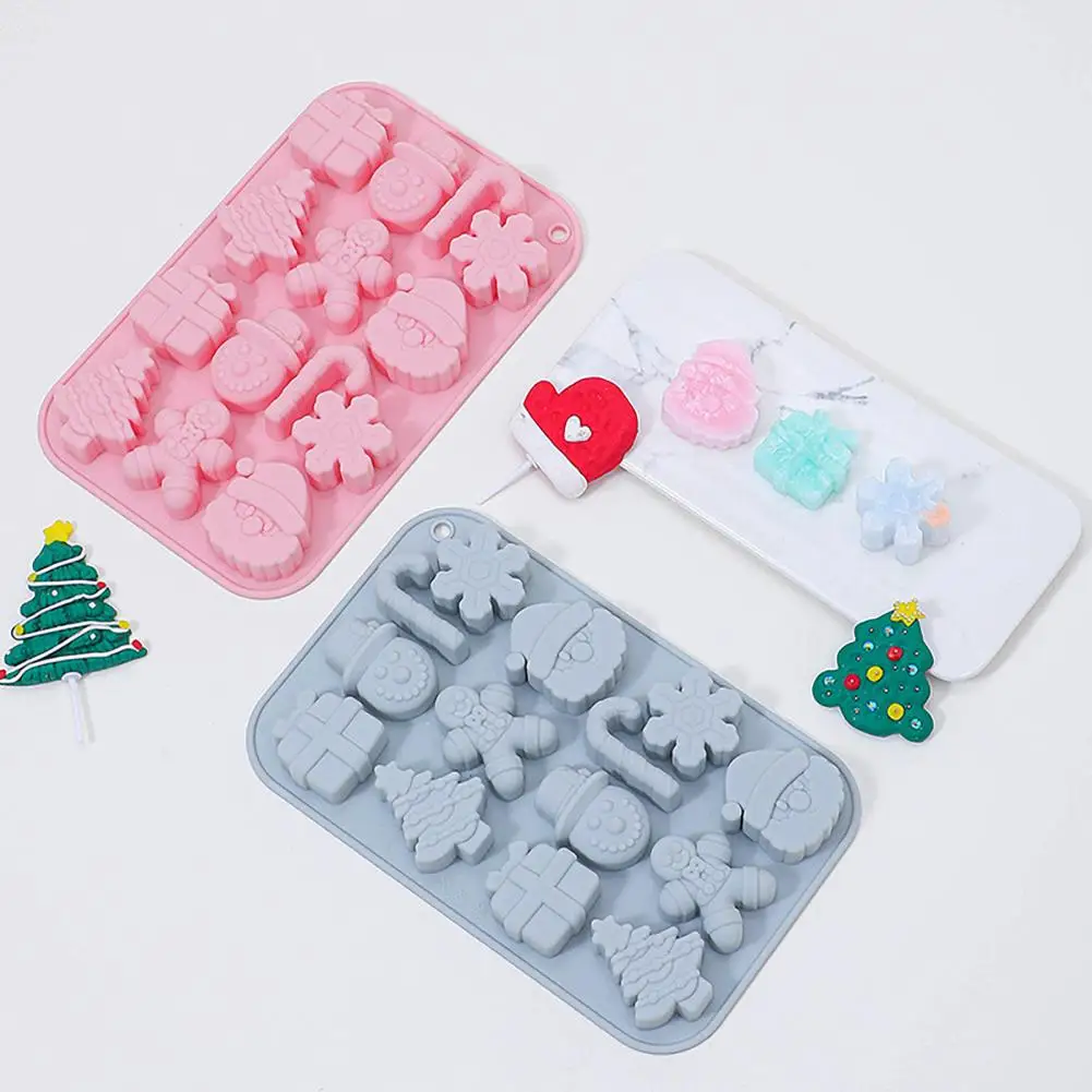 

Food-grade Silicone Christmas Molds Holiday Silicone Baking Molds Festive Snowman Santa Snowflakes for Christmas for Christmas