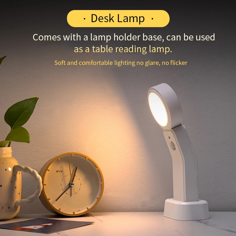 

USB Adjustable 3colors LED Desk Lamp Portable Night Light Lamp Cabinet Light Human Body Induction Night Light for Closet Stairs