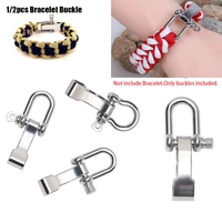 12pcs plating stainless steel u anchor shackle screw pin paracord bracelet buckle outdoor survival rope fittings