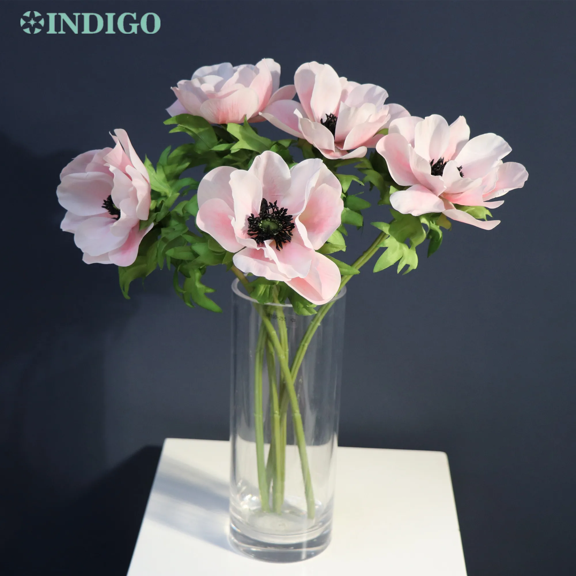 

Pink Anemone Daisy 45CM Daisy House Table Decoration Blue Wedding Artificial Flower Home Decor Floral Event Party INDIGO