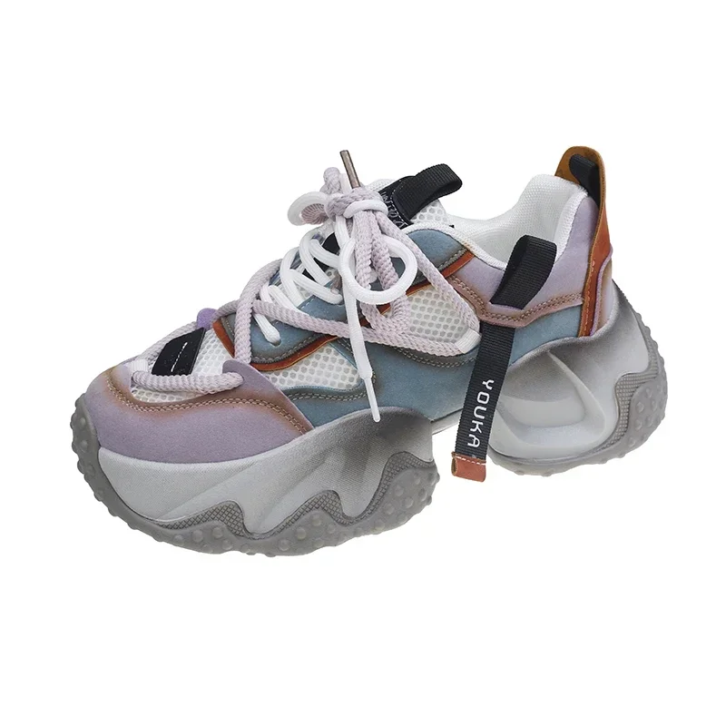 Женские спортивные кроссовки на толстой подошве Вулканизированная подошва