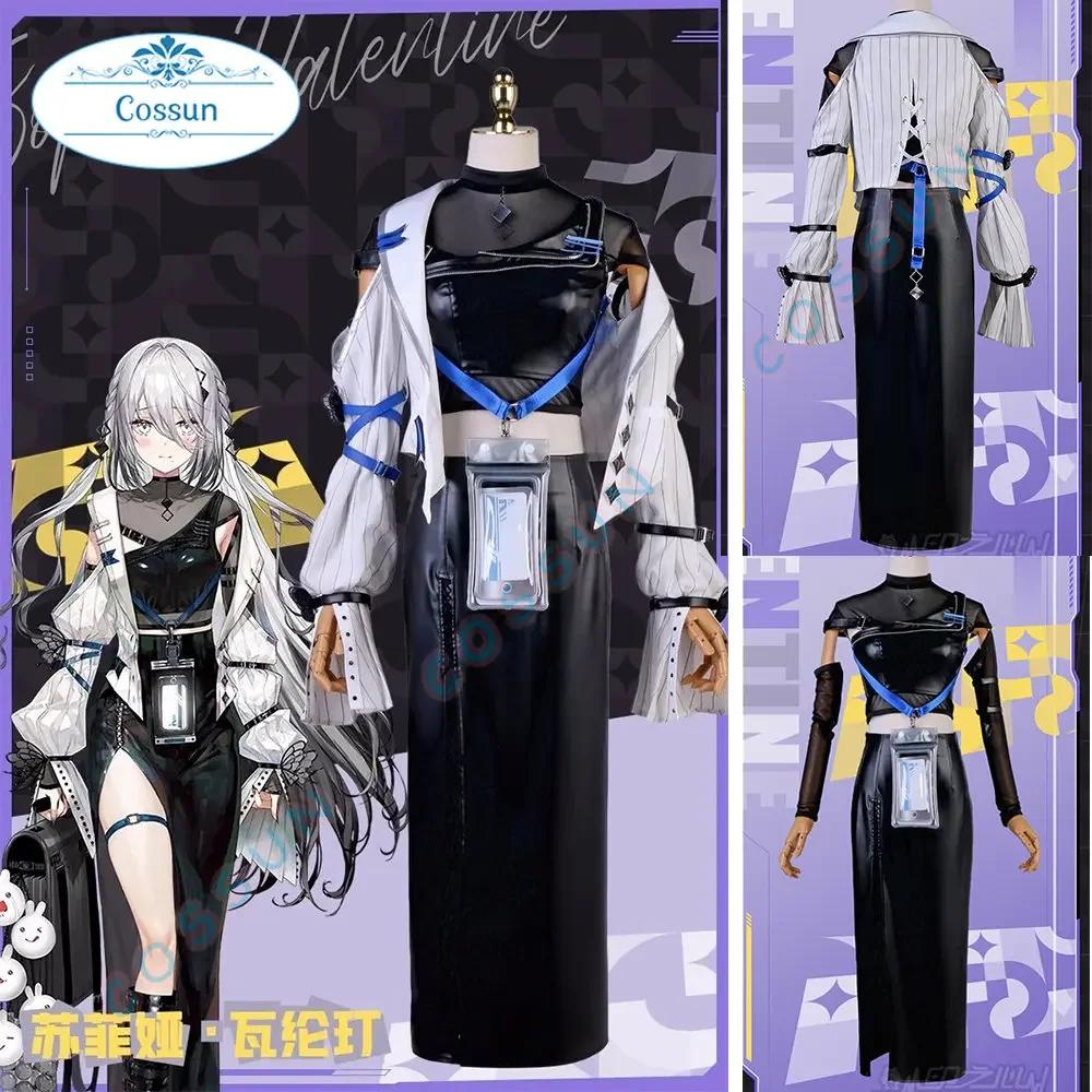 Игра Vtuber Nijisanji Sophia Valentine Косплей Костюм Хэллоуин Вечеринка Ролевая Наряд Женская