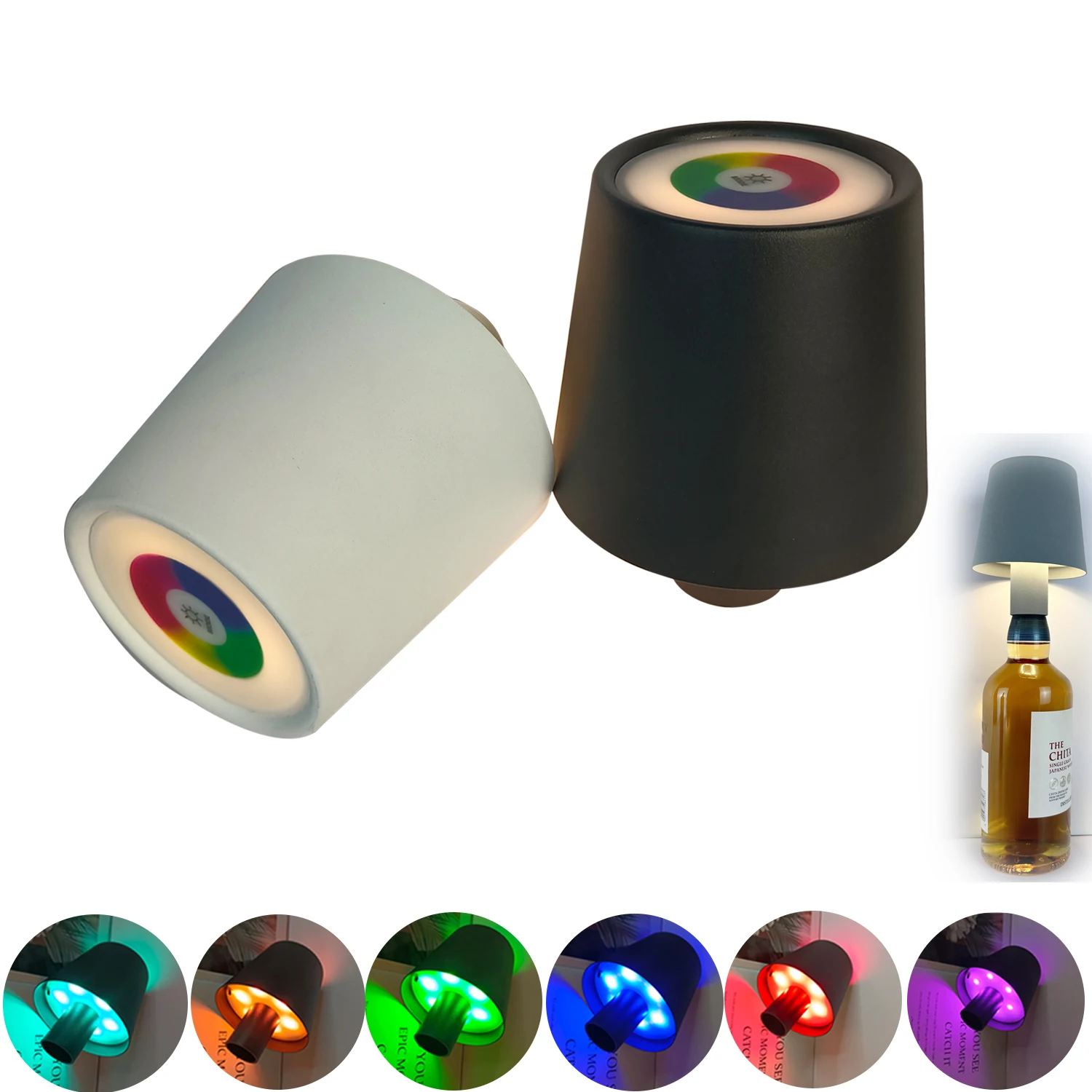 Перезаряжаемая лампа для бутылки с регулируемой яркостью и сенсорным