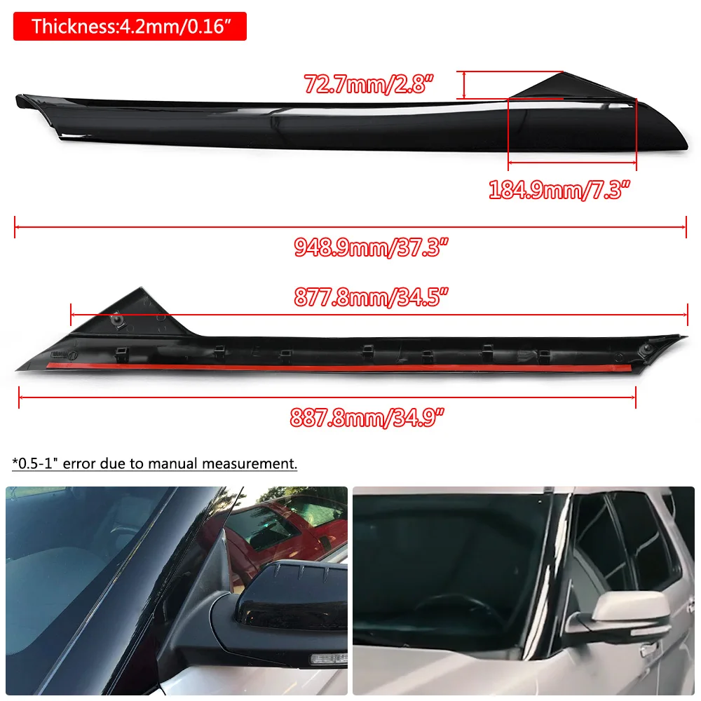 Переднее левое и правое ветровое стекло 2 шт. верхняя отделка молдинг для Ford Explorer