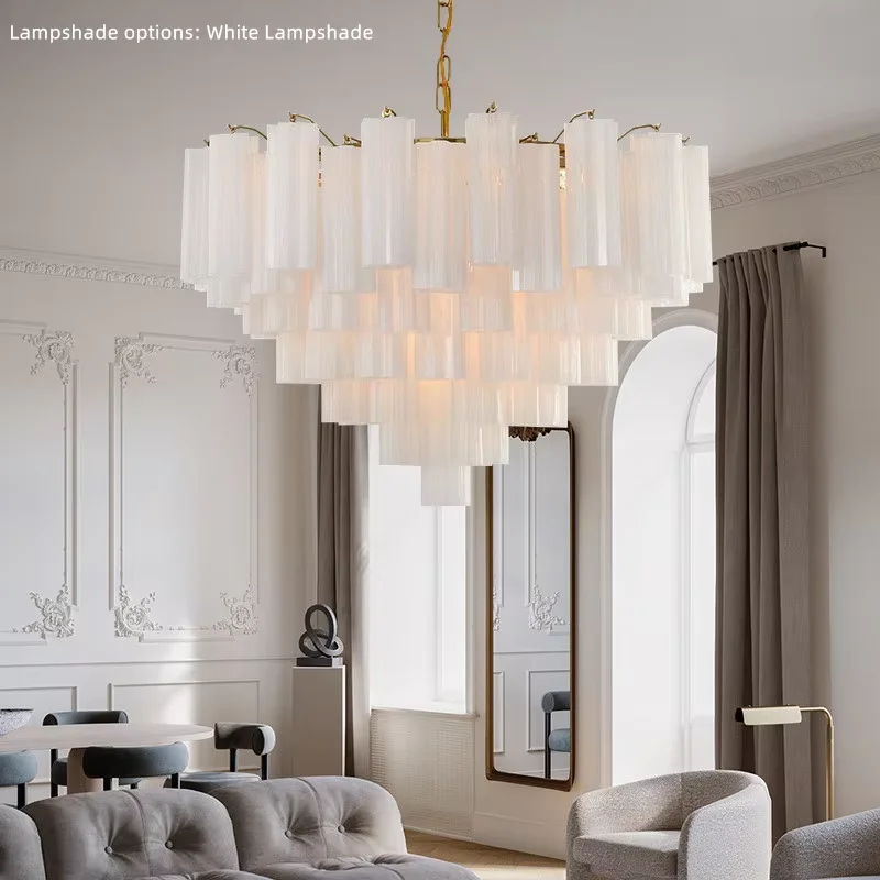 

REVEN Designer Modern Chandelier Luxury Dimmable Ceiling Light Adjustable Chain Murano Crystal Pendant Lamp for Villa Hotel
