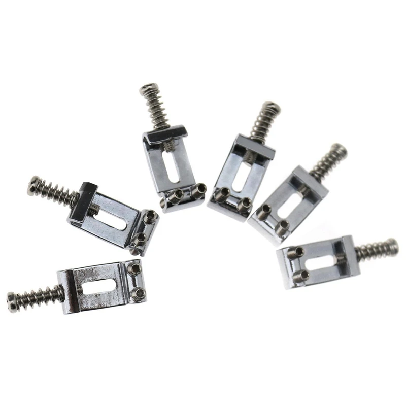 

Quality Set of 6 Replacement Chrome Tremolo Bridge Saddles For Fender Electric Guitar