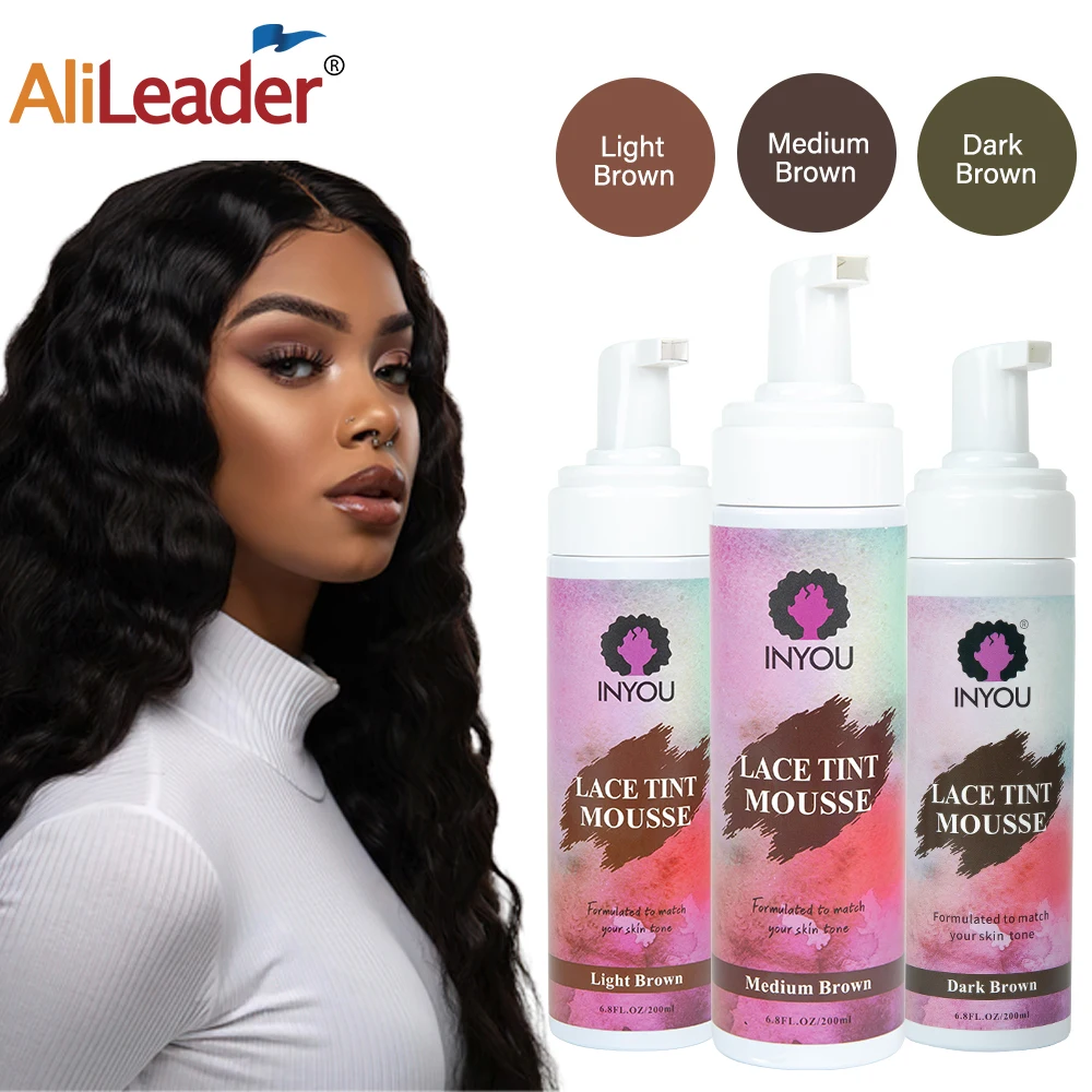 

Lace Tint Mousse Foam Light Brown Medium Brown Dark Brown Lace Dye Tint Melt Styling Mousse For Wig Toupees Hairpiece Quick Dry