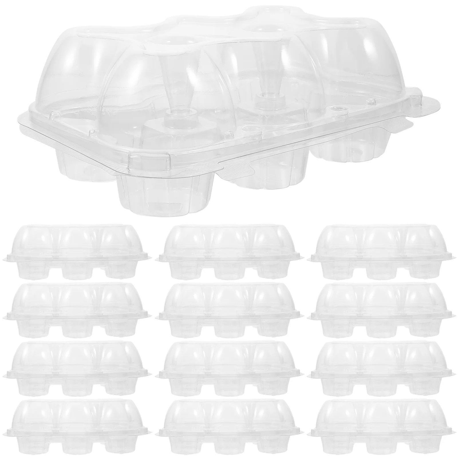 

Boxes Cupcake Box Muffin Carrier Holder Compartment Packaging Containers Gift Clear Cake Dessert Egg Bakery Holders High
