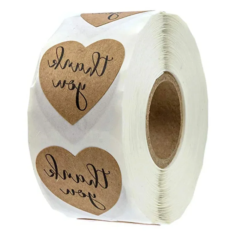 Стикеры из натуральной крафт-бумаги в форме сердца наклейки для скрапбукинга