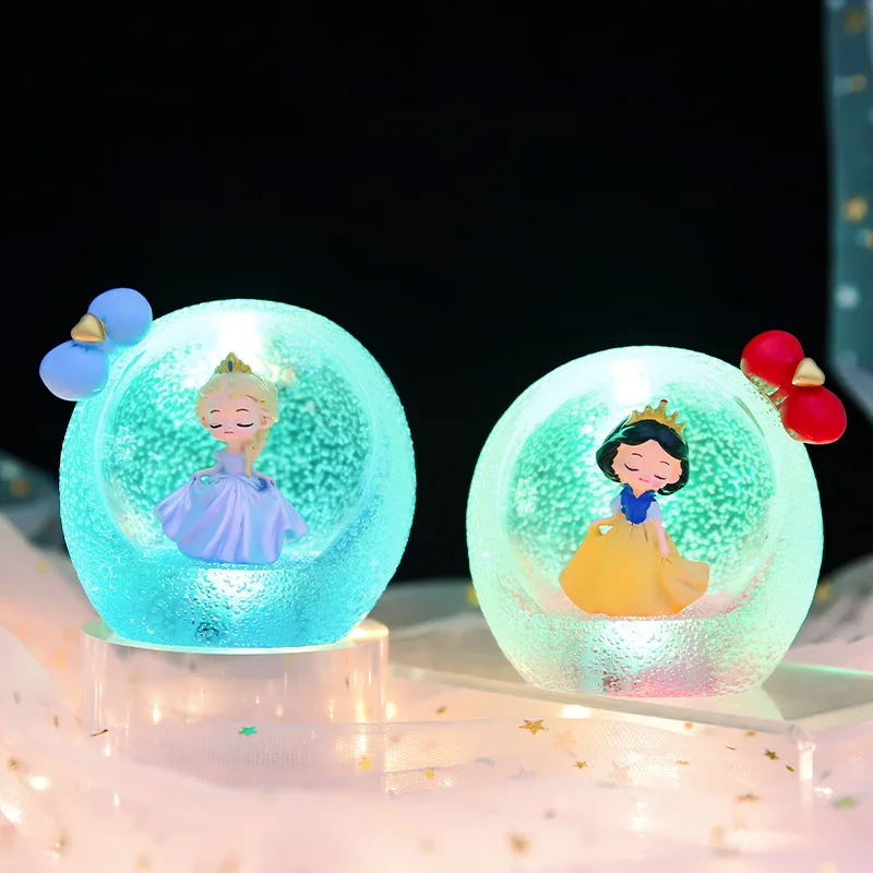 

3d Lamp Disney Frozen Elsa Night Light Snow White Anime The Little Mermaid Ariel Resinous Night Light For Room Lampara Gift Toys
