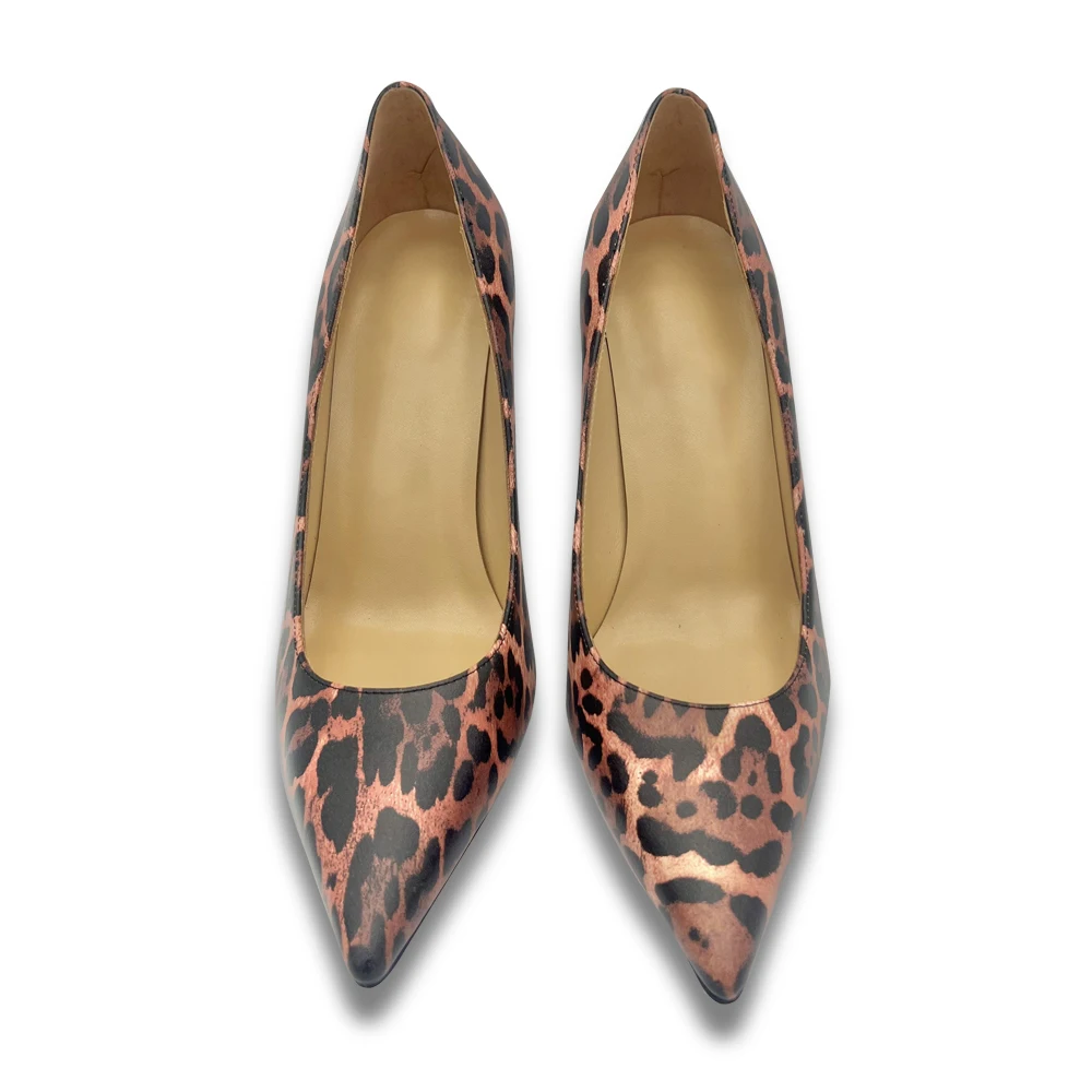 Luxury Leopard Pattern Designer Pumps High Heels Red Bottom Pointed Toe Stiletto Thin Heels Sexy Women Wedding Party Dress Shoes