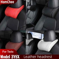microfiber leather headrest for tesla model 3 s x model y car seat headrest neck pillow cushion neck headrest
