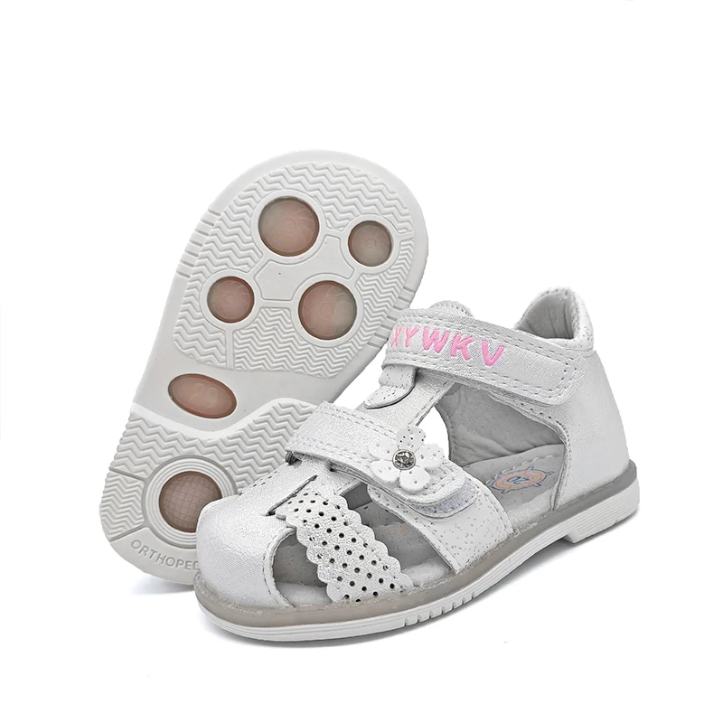 

FASHION 1pair Flower PU Leather Orthopedic Children Sandals arch support Shoes,kids Baby girl Soft Sole Shoes