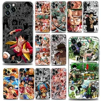 one piece manga luffy anime shell case for iphone 11 12 13 pro max mini se xr xs x 7 8 plus coque soft transparent cover fundas