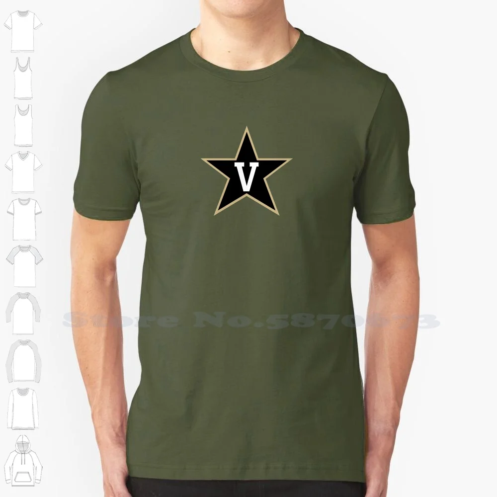 

Vanderbilt Commodores Logo High-quality T Shirts Fashion T-shirt New 100% Cotton Tee