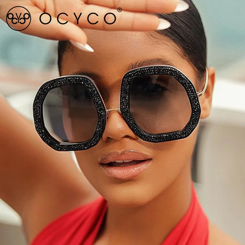 

2022 Oversized Punk Sunglasses Women Luxury Diamond Shiny Crystal Sun Glasses Men UV400 Shades Eyewear Hipster Necessary