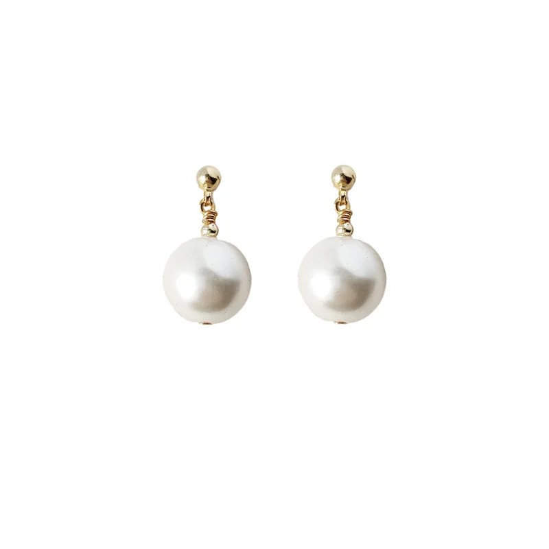 

Fashion Titanium Steel Women's Drop Earrings Minimalist Niche Personality Design Vintage Pearl Resin Jewelry Accessories Gift