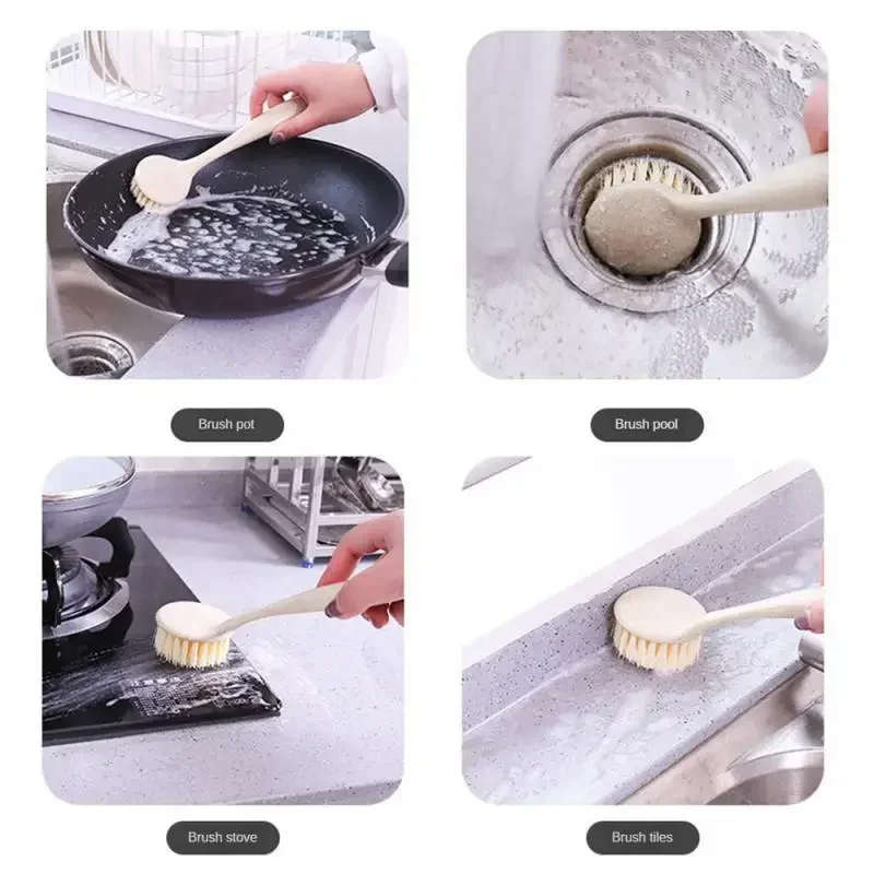 Long Handle Pot Brush Household Kitchen Cleaning Multifunctional Dishwashing Artifact Sturdy Innovative Home Clean Tools