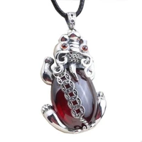 pixiu pendant necklace chinese feng shui faith stone beads necklaces wealth and good luck charm choker with leather rope gifts