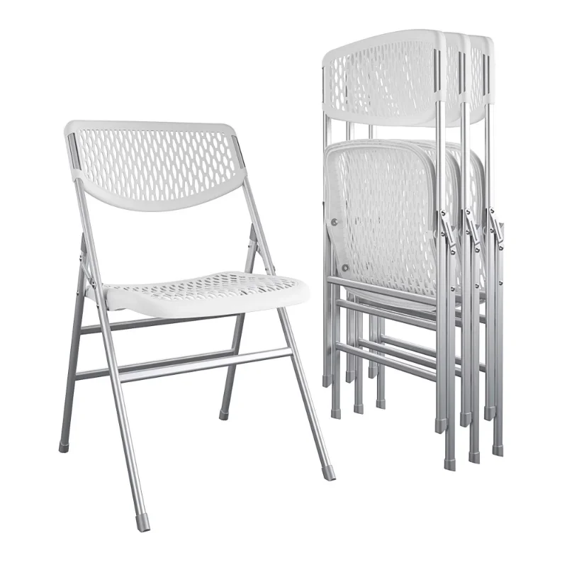 

COSCO Ultra Comfort Commercial XL Plastic Folding Chair, 300 Lb. Weight Rating, Triple Braced, White, 4-Pack Outdoor Chair