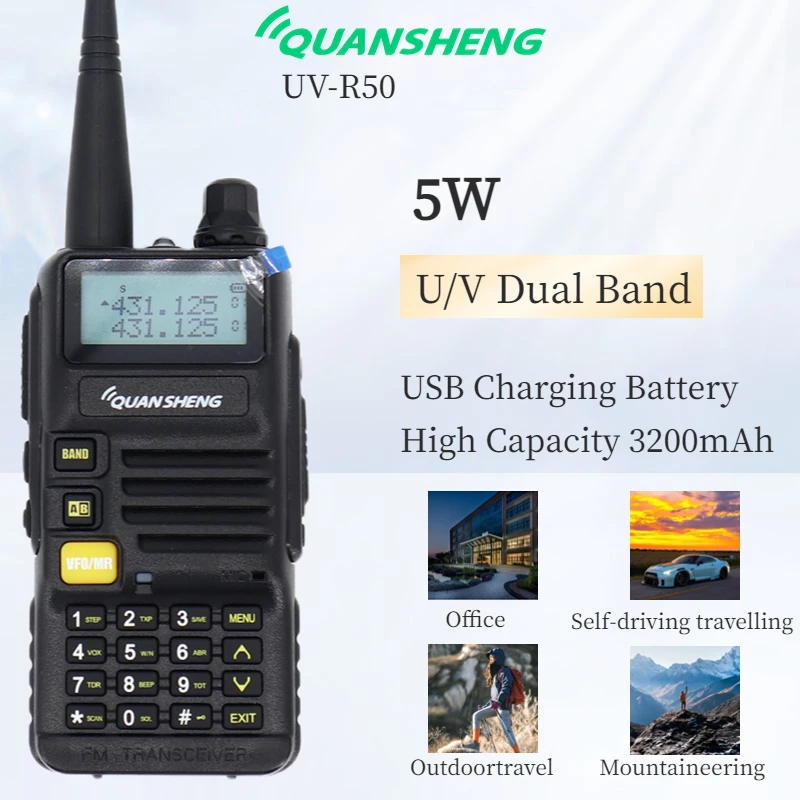 Quansheng UV-R50 Vhf Uhf Dual Band Radio Two Way Radio Performance Handheld Mobile Walkie Talkie 5W FM Transceiver Ham Radio enlarge