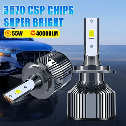 Carshark H7 Светодиодные Лампы Для Фар 55 Вт 40000LM CSP H1 H4 H11 H8 H9 Universal Turbo Ice 9005 HB3 9006 HB4 9012 Hir2 Авто...