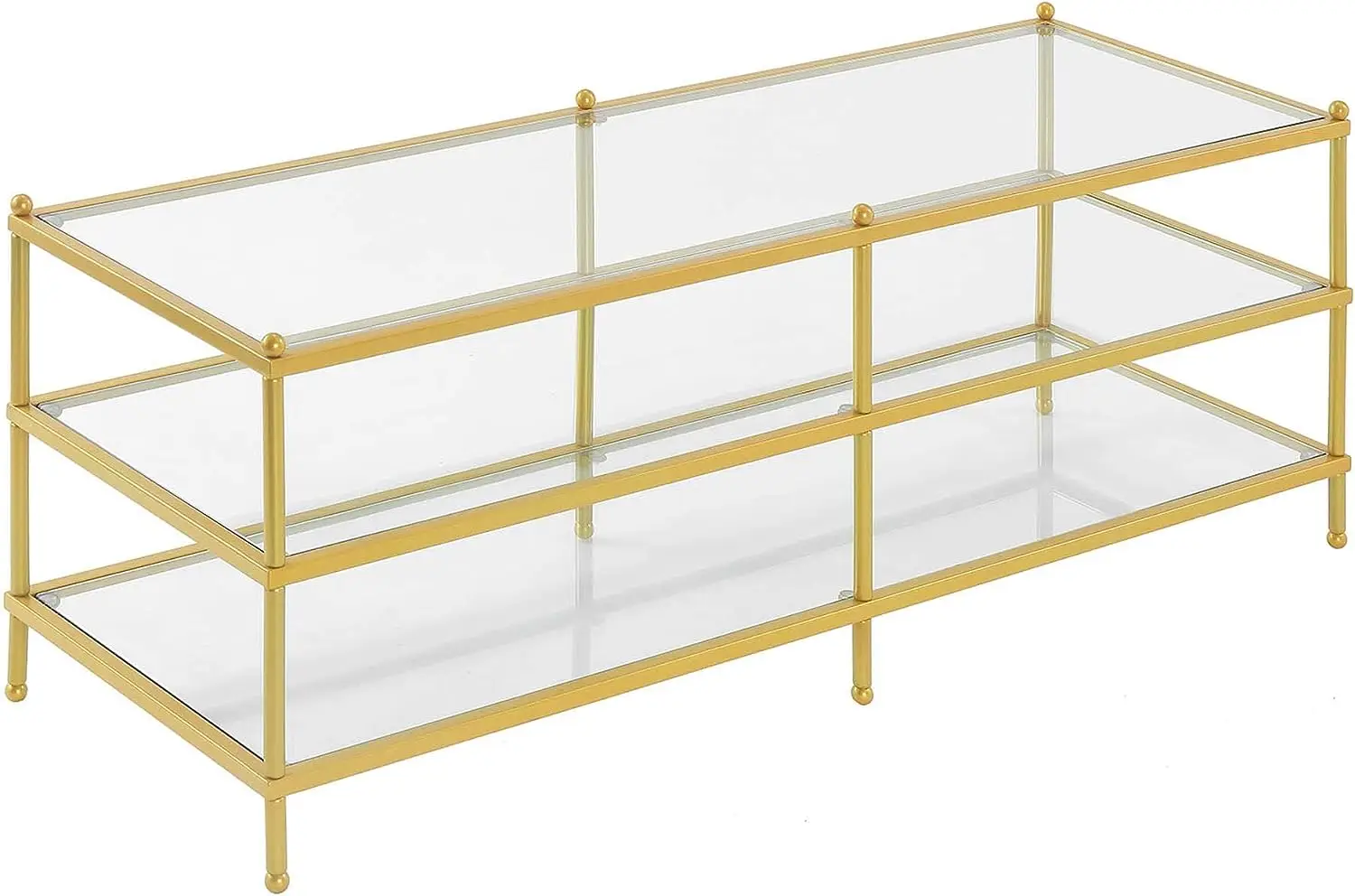 

3 Tier Coffee Table, Clear Glass / Gold