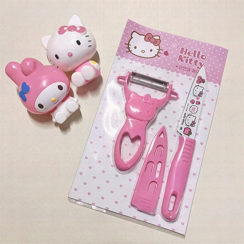 

Sanlio Hello Kitty Cute Home Kitchen Fruit Knife Vegetable Knife Set Multi Functional Portable Meat Chopper Cartoon Girl Knife