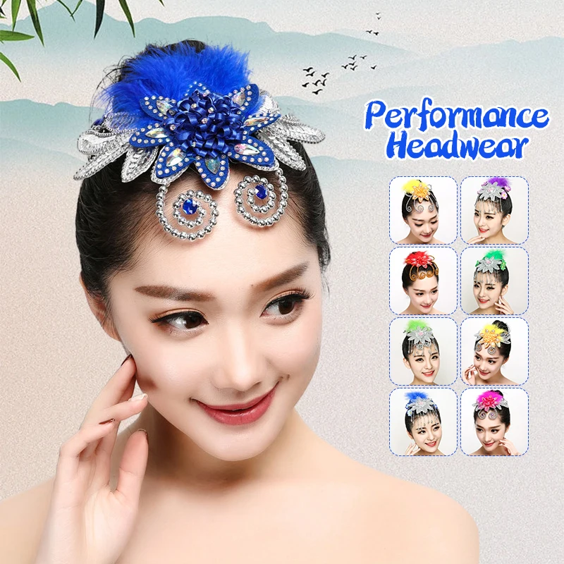 Женская классическая народная тиара с латинскими перьями головной убор