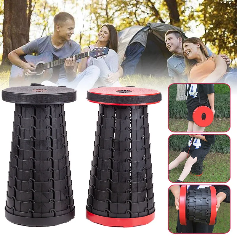 Portable Folding Telescopic Stool, Subway Queuing Chair and Outdoor Camping Fishing Stool
