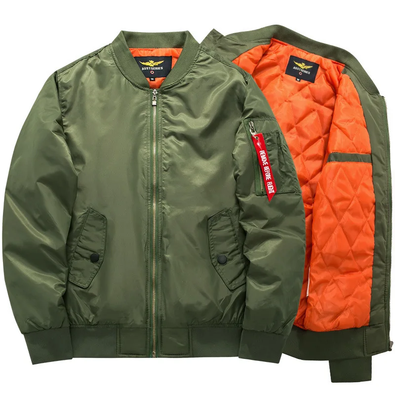 

Thicken MA-1 Bomber Jackets Winter Padded Coats Military Retro Baseball Jacket US Air Force One Uniform Casual Warm Windbreaker
