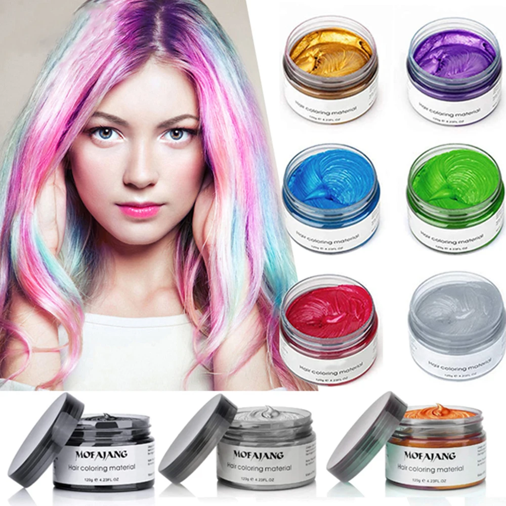 Hair Dye Wax Styling Pomade Silver Grandma Grey Disposable Natural Hair Coloring Mud Cream Hair Dye For Women Men