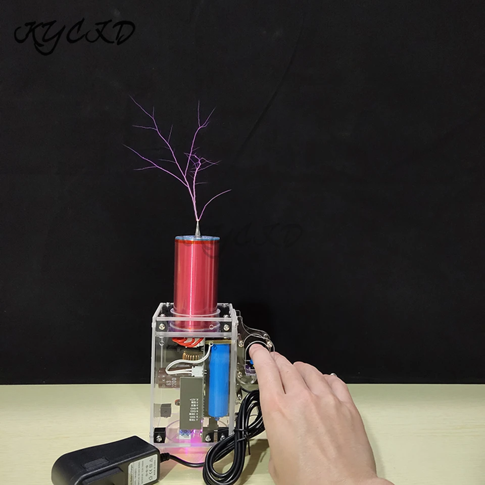 Portable Handheld Tesla Coil Artificial Lightning 10/13cm Electric Arc High Voltage Generator Scientific Experiment Tesla Coil
