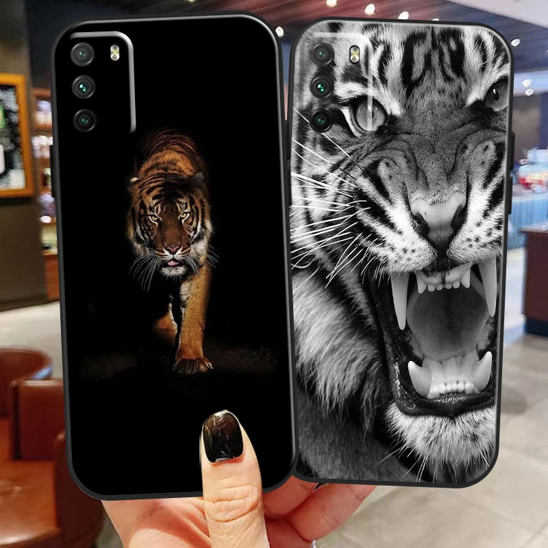 

Tiger Lion Eagle Dog Cat Wolf For Xiaomi Poco F3 GT M3 M3 Pro 5G X3 PRO NFC X3 GT Phone Case Liquid Silicon Black Soft Coque