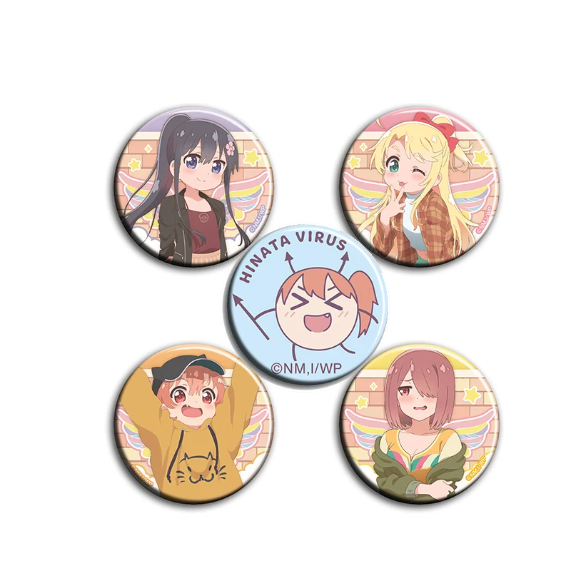 

Anime Watashi ni Tenshi ga Maiorita! Precious Friends Hinata Hoshino Miyako Shirosaki Hana Itabag Badge Cosplay Brooch Pin Toy