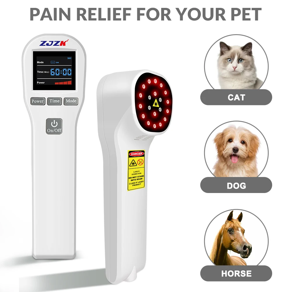 

ZJZK 4x808nm Cold Laser Diode Physical Therapy Treatment for Dogs and Pets Wound Healing Health Care Device