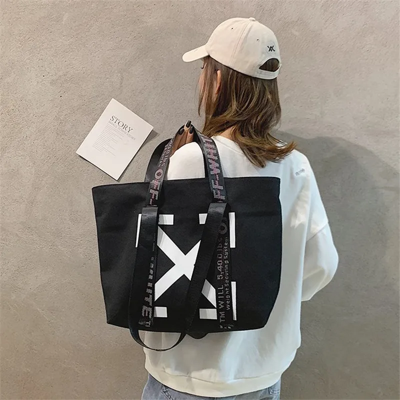 Женская Холщовая Сумка-тоут для покупок вместительный мессенджер с карманами