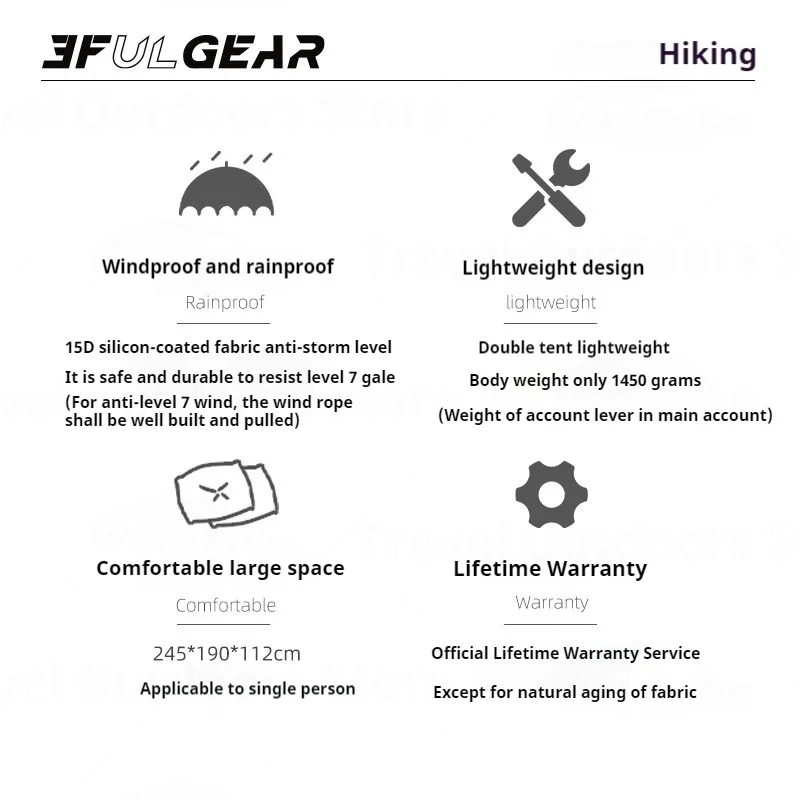 3F UL GEAR Taiji 1 одиночная палатка 2024 новая версия Ультралегкая для кемпинга 3/4 сезон