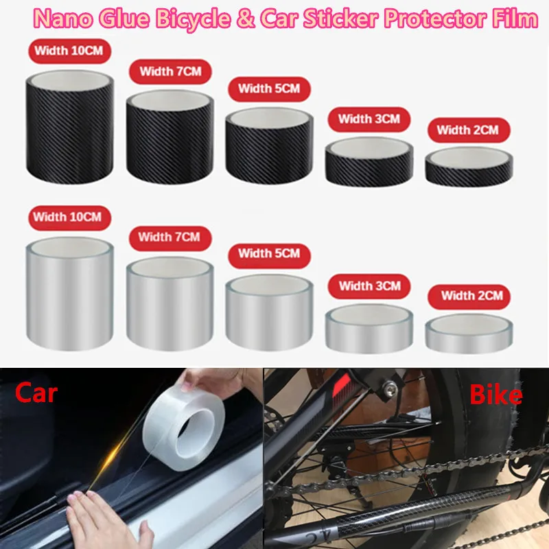 

Bike&Car Sticker Protector Film 5D Carbon Fiber Nano Glue Door Edge Sill Protective Car Trunk Bicycle Frame Full Body Tape Vinyl