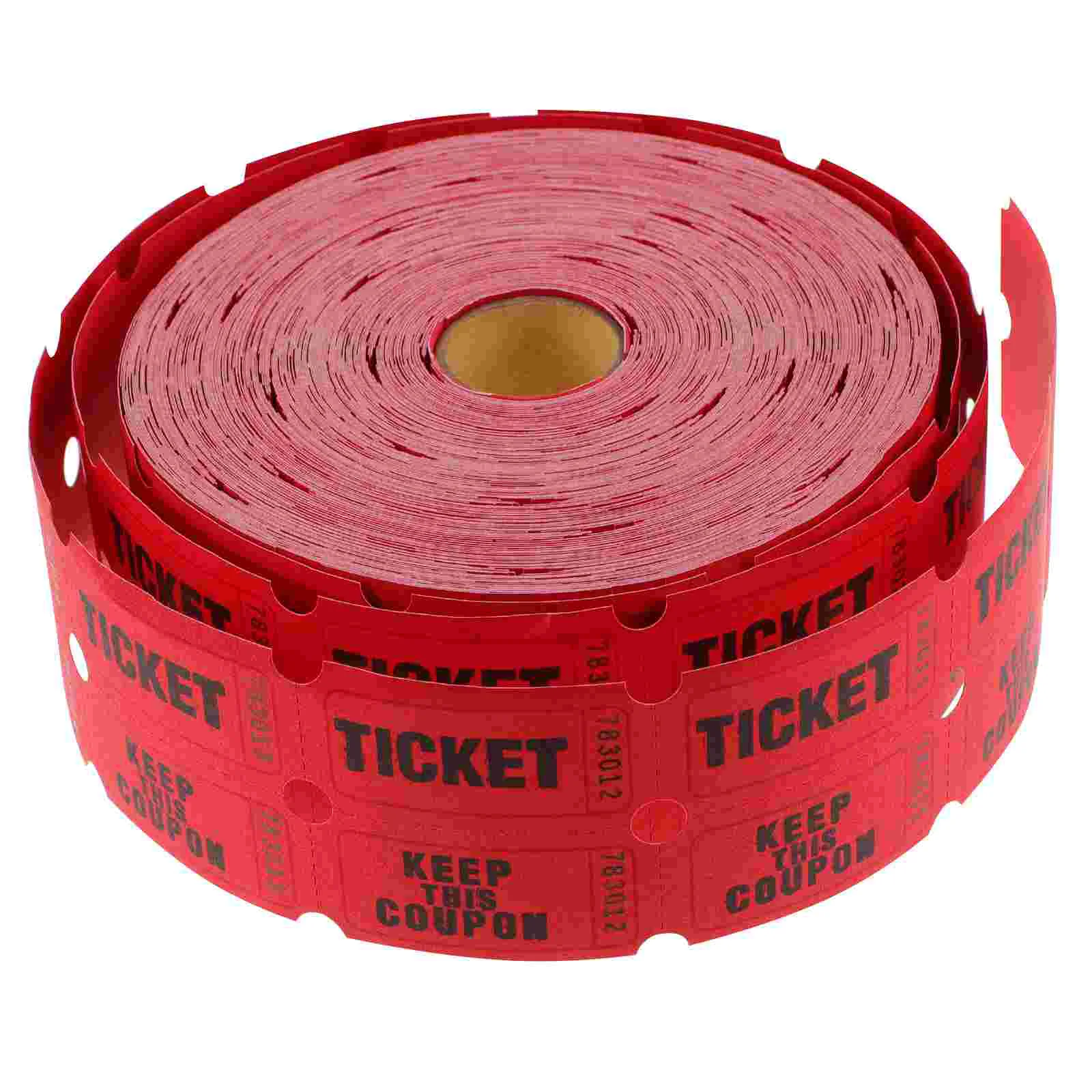 

Lottery Ticket Tickets Paper Tabs Roll Concert Event Labels Coated Auctions Red Raffle