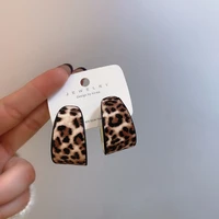 autumn winter leopard circle retro simple earrings for women fashion temperament jewelry gift 2022 trendy drop earrings brincos