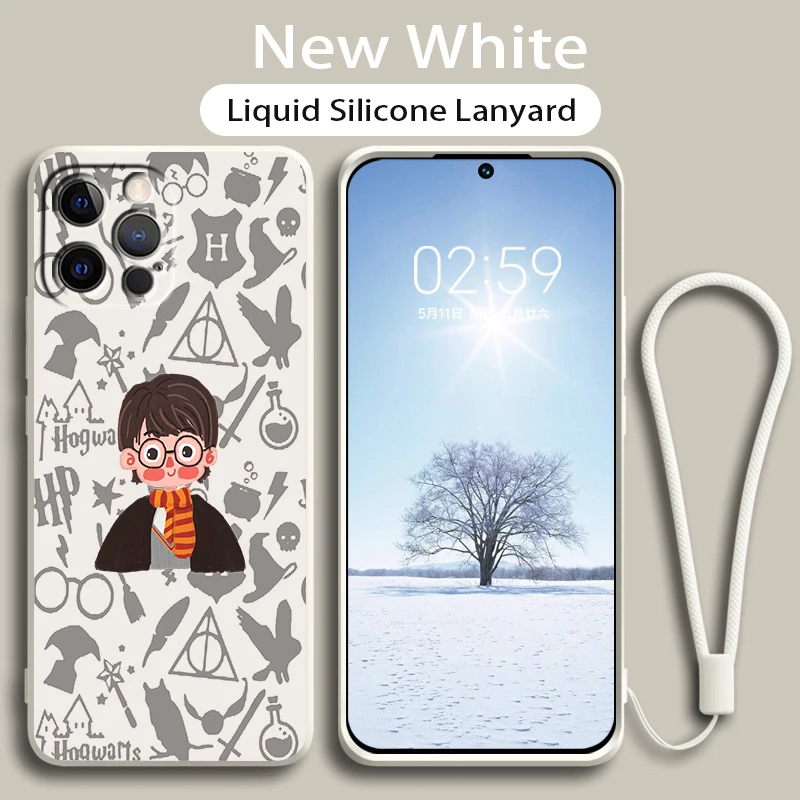 

Dark Ring Potters Art Magic Case For Apple iPhone 14 13 12 Mini 11 Pro XS MAX XR X 8 7 SE Plus Liquid Rope Phone Cover Shell