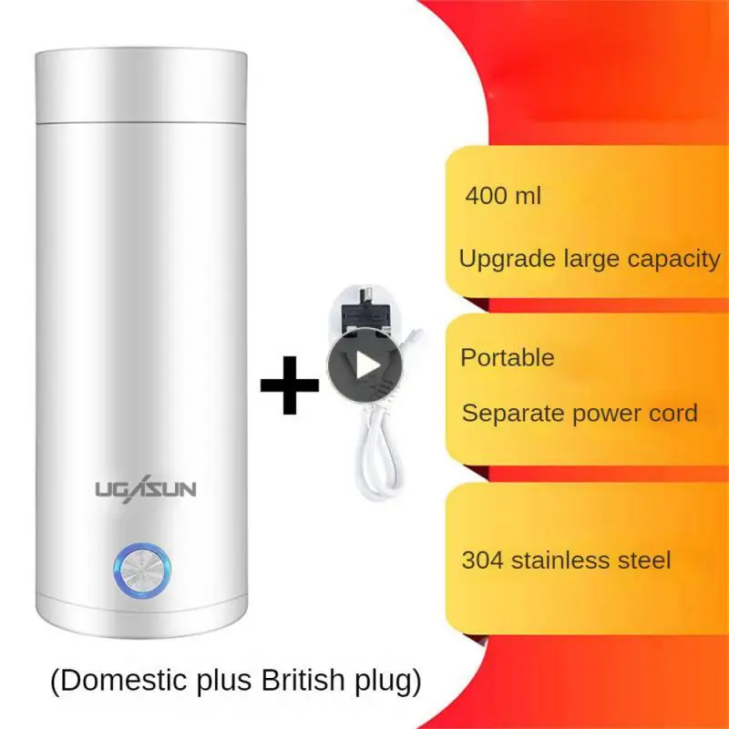 

Интеллектуальный Электрический чайник с контролем температуры, чашка, портативные вакуумные бутылки из нержавеющей стали 304, автоматическое выключение 400 мл